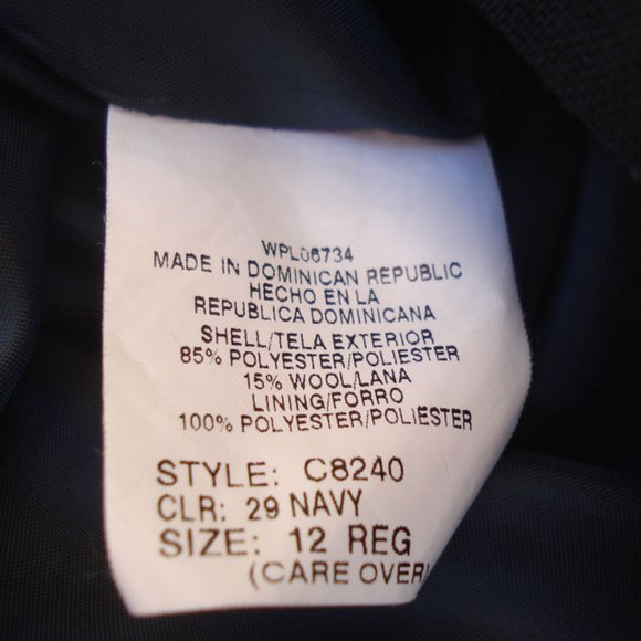 Made In Dominican Republic Blazer - Size 12 Reg - Picture 3 of 3